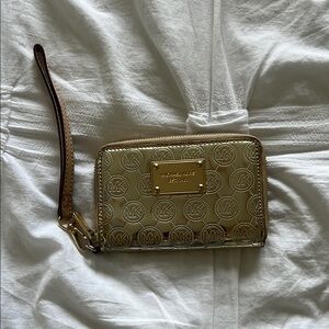 Michael Kors Gold Wristlet Wallet